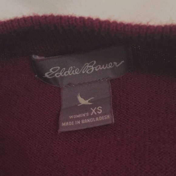 Burgundy Eddie Bauer Cardigan - Picture 3 of 5